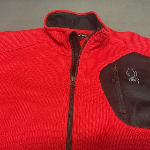Spider Bandit Full Zip Red Black Stryke Fleece Light Weight Jacket Men’s Large - Picture 1 of 9